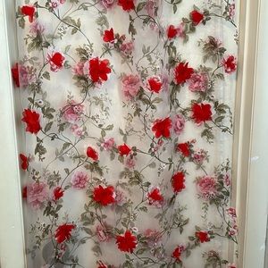 Sheer Floral Fabric Table Cover Topper Display